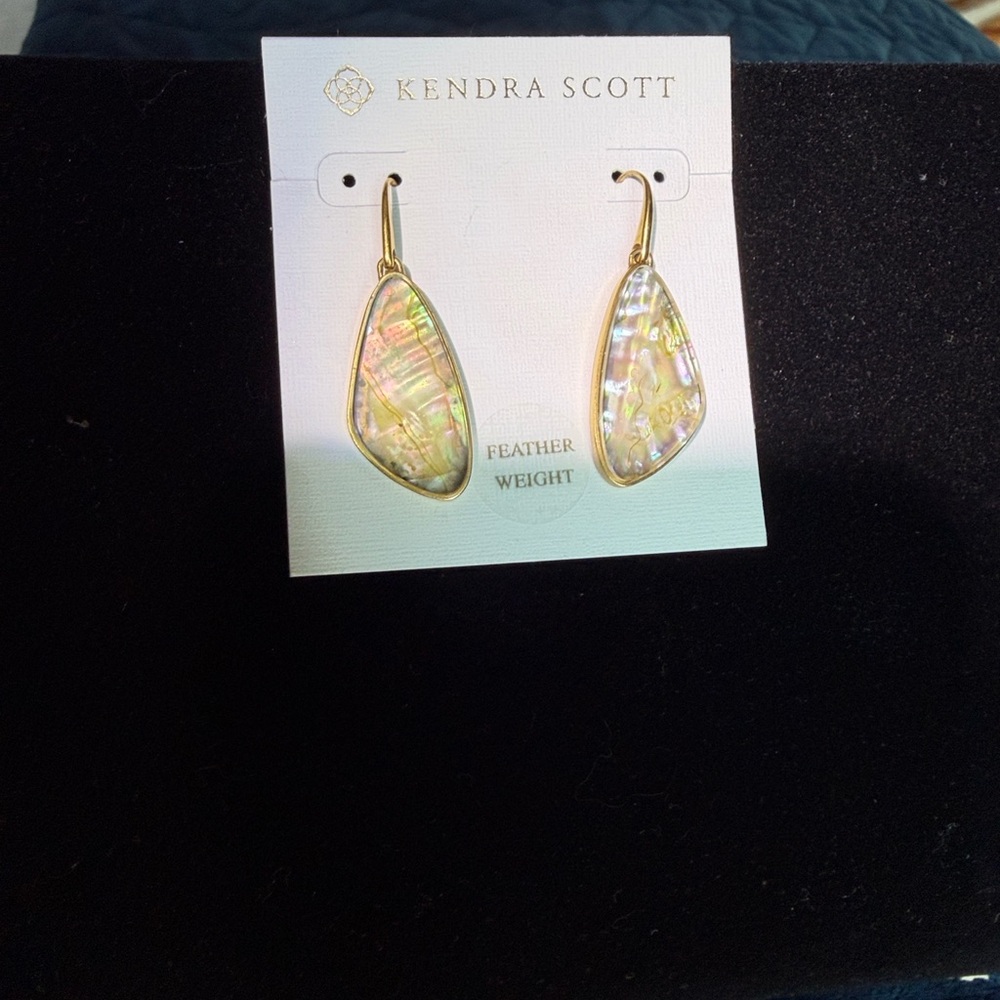 Kendra Scott Gold White Abalone McKenna Earrings